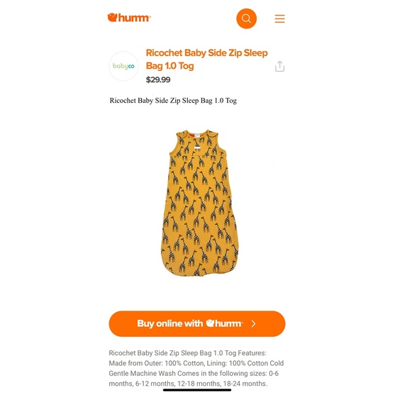 Ricochet baby sleeping bag hotsell