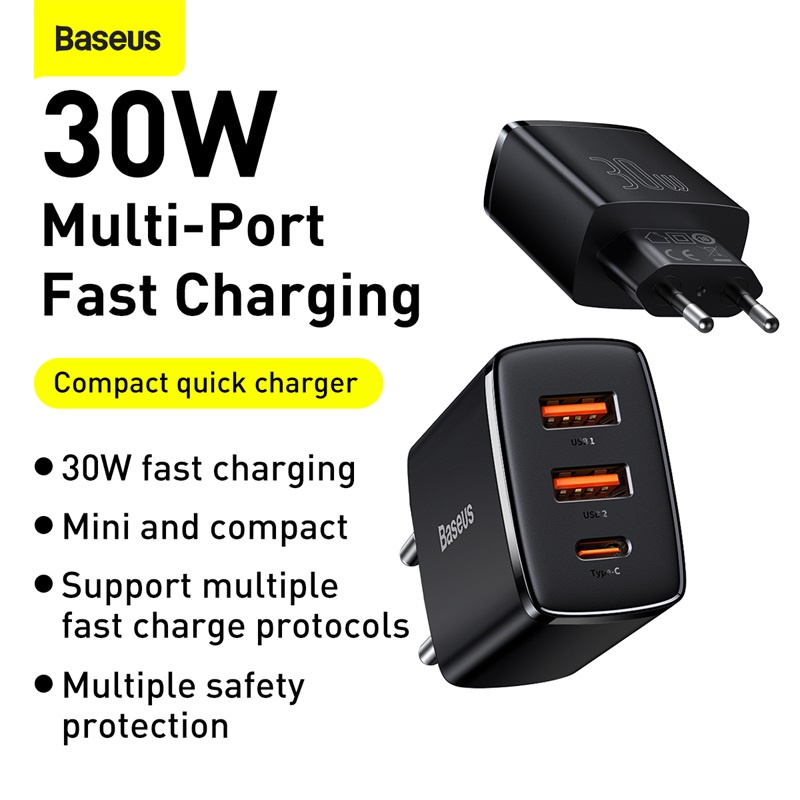 Ảnh Đầu sạc nhanh Baseus 20W/ 30W cổng USB PD phích cắm US cho iPhone 12 Pro Max 11 3