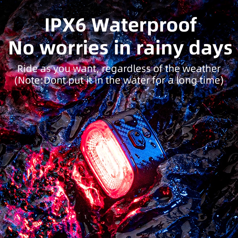 ROCKBROS Đèn Đuôi Xe Q2 Chống Thấm Nước IPX6 2 Màu Đỏ Xanh Dương Tím Dành Cho Xe Đạp