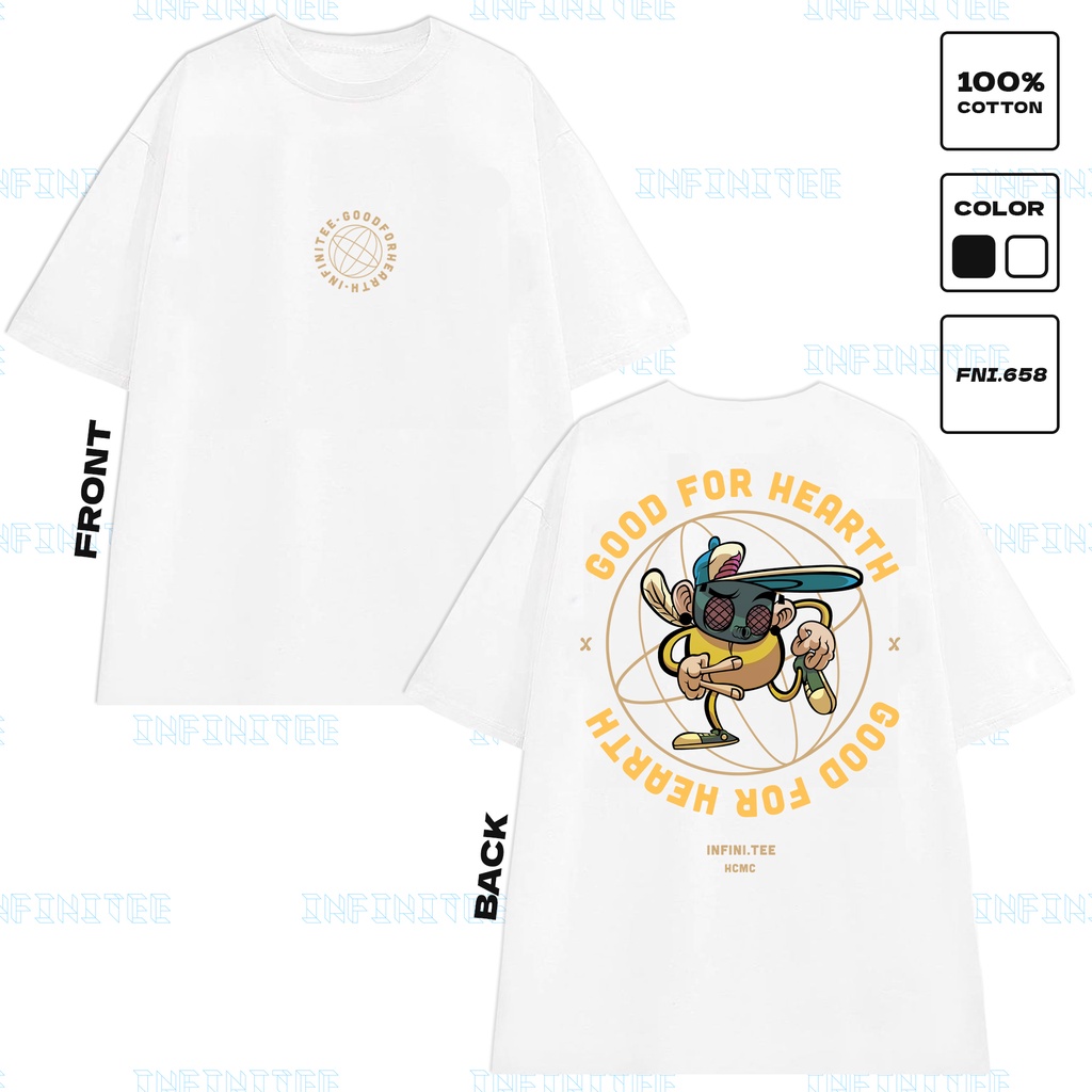 Áo thun INFINITEE Fni0658, Thun 100% Cotton - form rộng Unisex.