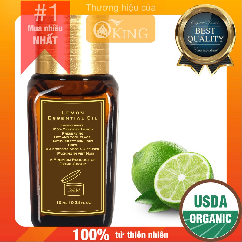 Tinh dầu Chanh nguyên chất (Lemon) 10ML | Oking Việt Nam