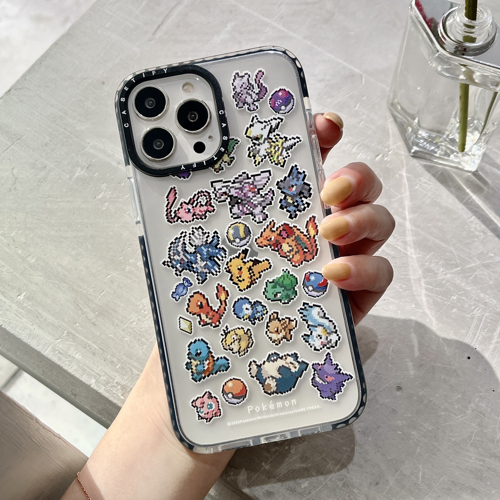 Pokémon Pikachu 8bit Pixel Dễ Thương Anime Nhật Bản Hoạt Hình Trò Chơi Vỏ Mềm Tương Thích Cho iPhone 17 Pro Max Air Plus 16 / 15 / 14 / 13 / 12 / 11 / XR / X / XS / SE / 8 / 7 / 6