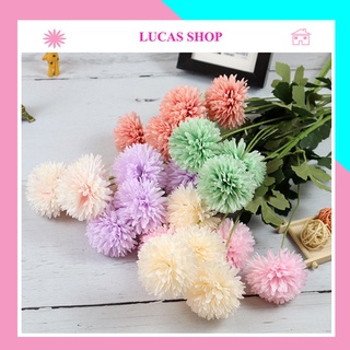 Hoa giả - Hoa cúc Pansy Lucas 65cm 1 cành 3 bông trang trí đẹp, bền, giống thật