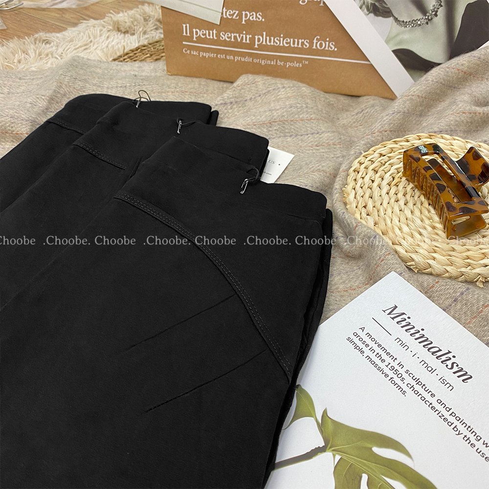 Ảnh Quần legging nữ Choobe dài dáng trơn hoặc nâng mông lưng cạp cao giữ nhiệt thun ôm dày dặn bigsize 4