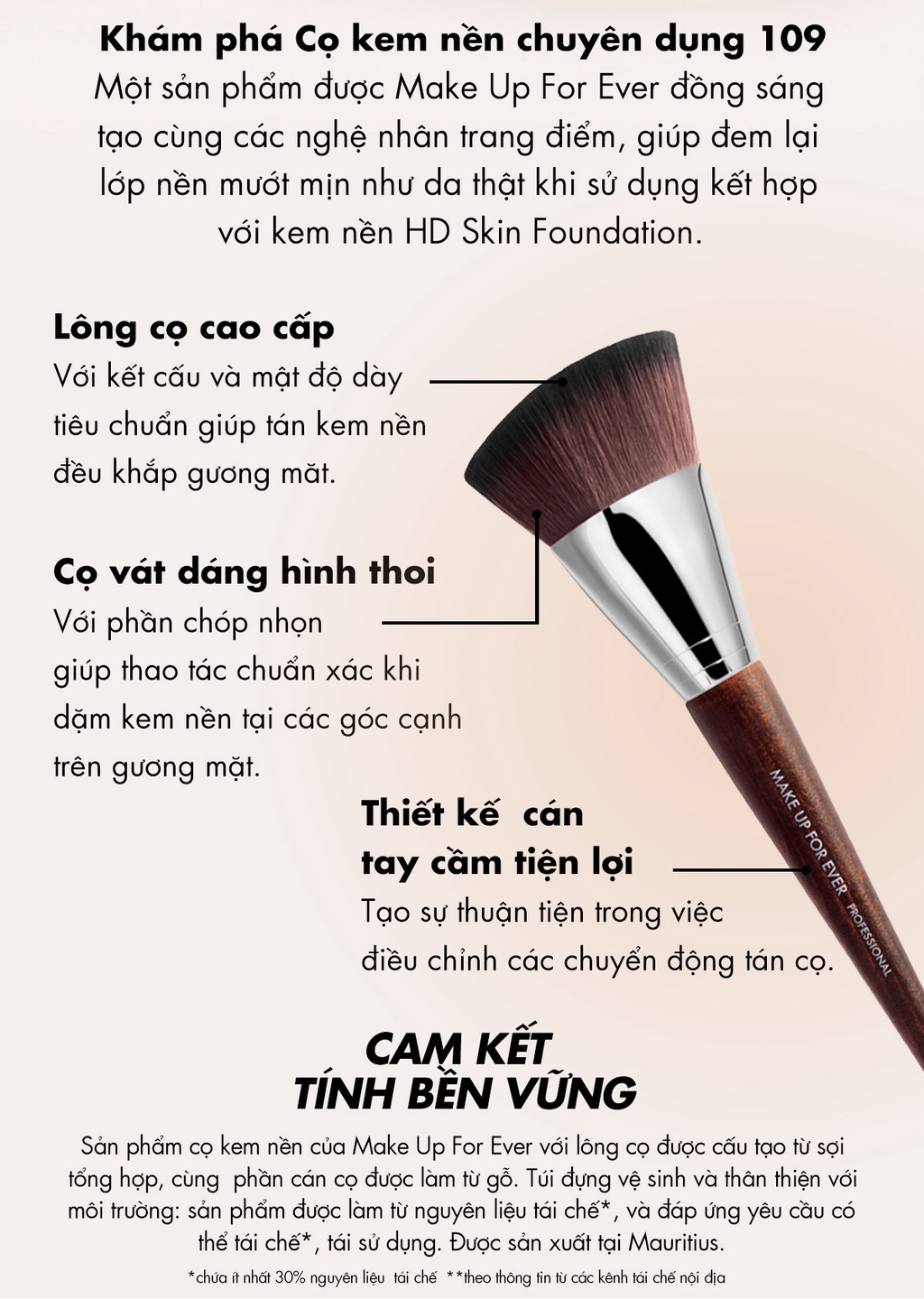 Mô tả Cọ trang điểm Make Up For Ever HD Skin Foundation Brush N109 - Nhập khẩu độc quyền từ Pháp - 2