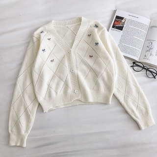 Áo Khoác Cardigan Dệt Kim Tay Dài Dáng Rộng Phong Cách Hàn Quốc Thời Trang Cho Nữ