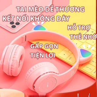 Tai Nghe Chụp Tai Siêu Sáng Hình Tai Mèo Phát Sáng Dễ Thương p47 Pin Siêu Sáng deerlu01