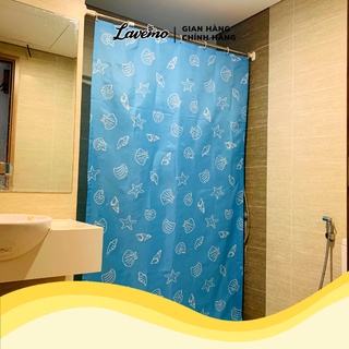 Rèm Cửa Phòng Tắm Màu Xanh Dương Họa Tiết Sò Cao Cấp Chống Thấm Nước 100% Polyester LA6520