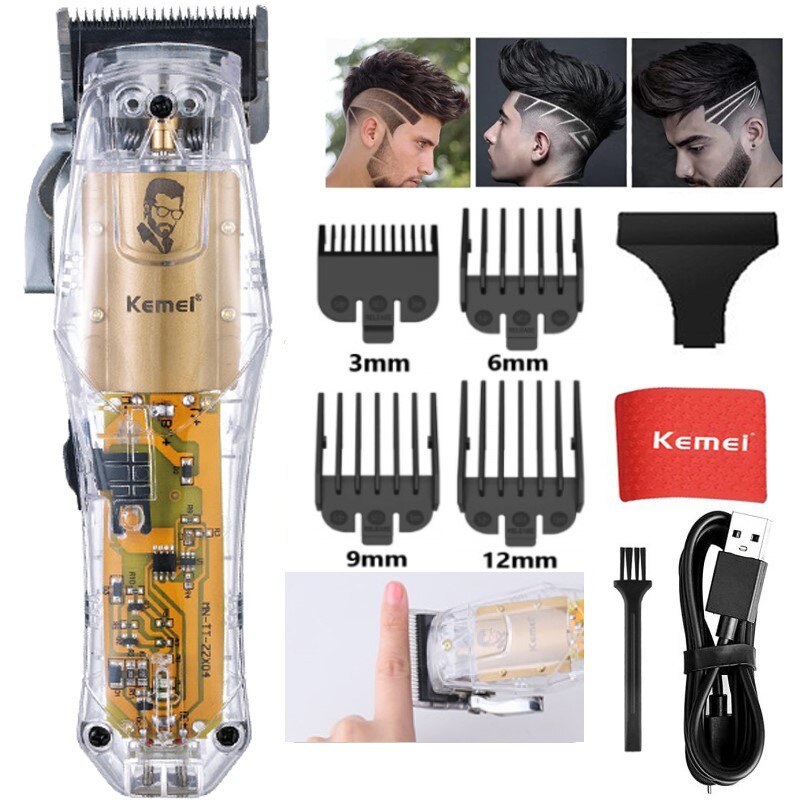 Mô tả Tông đơ cắt tóc chuyên nghiệp Kemei KM-NG203 sạc nhanh USB công suất mạnh có thể dùng cạo tóc/ fade tóc- Hàng chính hãng - 10