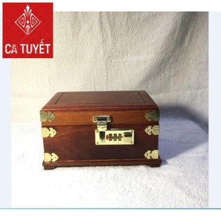 HỘP TRANG SỨC GỖ HƯƠNG TRƠN CAO CẤP LÓT NHUNG có KHÓA MÃ SỐ (ẢNH THẬT 100%)