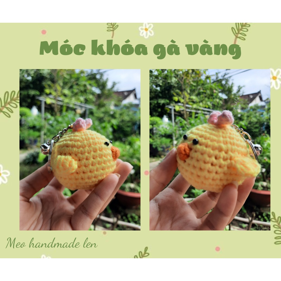 Móc khóa thỏ, gà, búp bê thời tiết, hoa hướng dương- Handmade len - Amigurumi (có chuông)
