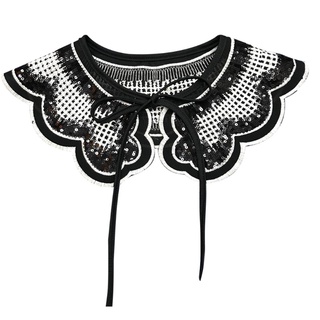 Vipdeal1 Vòng Cổ mini Giả Áo Sơ Mi Nửa Cổ Thêu Họa Tiết dickey Có Thể Tháo Rời