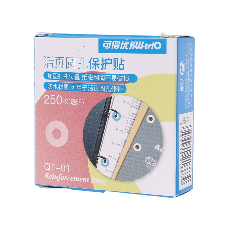 Hộp 250 miếng dán tròn bảo vệ lỗ bấm giấy rời
