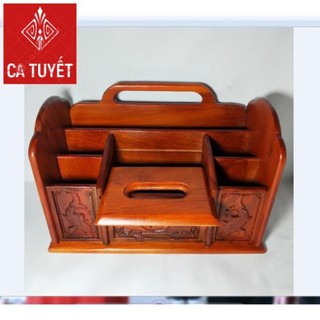 GIÁ ĐỰNG BÚT,Đựng Đồ ĐA NĂNG GỖ HƯƠNG - LOẠI TO CHẠM TỨ DIỆN ( ẢNH THẬT)