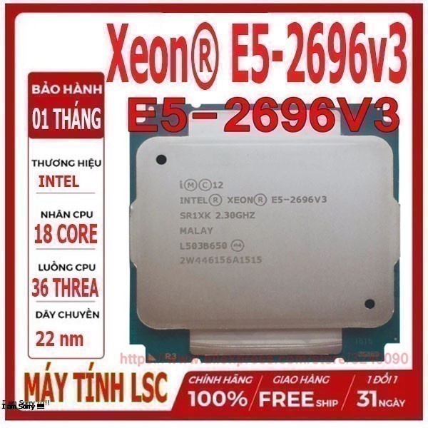 CPU XEON E5 2696V3 18 NHÂN 36 LUỒNG TẶNG KEO TẢN NHIỆT | Shopee Việt Nam