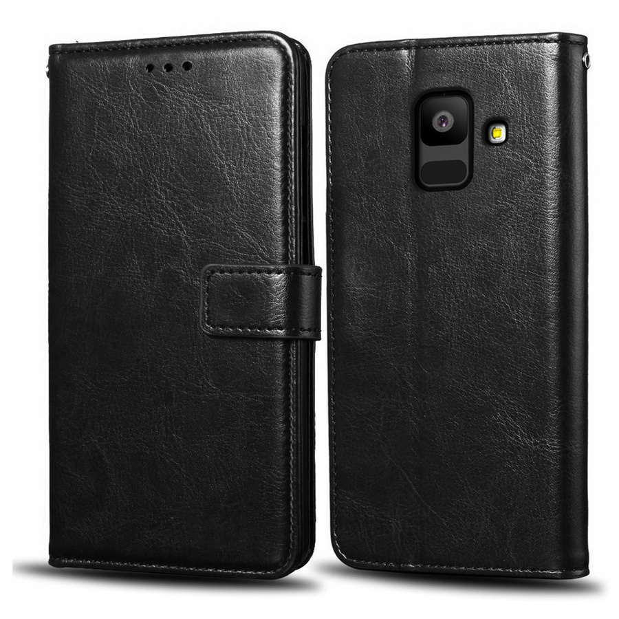Ốp Lưng Điện Thoại Dạng Ví Da Lật Dành Cho Samsung Galaxy A6 2018 A600 A600F A6 Plus A6+ 2018 A605 A605F