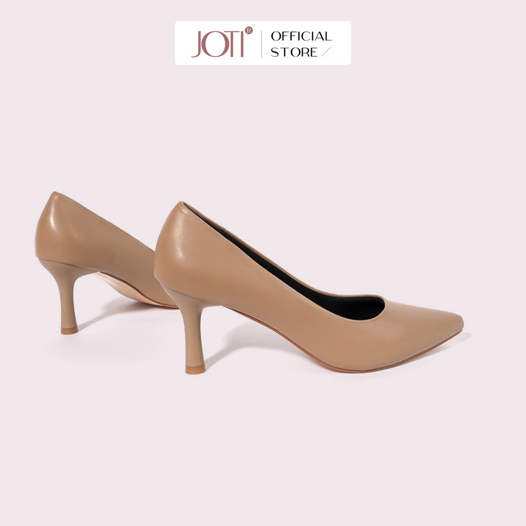 Giày Cao Gót Nữ JOTI Myrna 3283VN7 - Mũi Nhọn Bít Gót Đế Nhọn Cao 7cm Da Mờ - Mang Công Sở Dự Tiệc