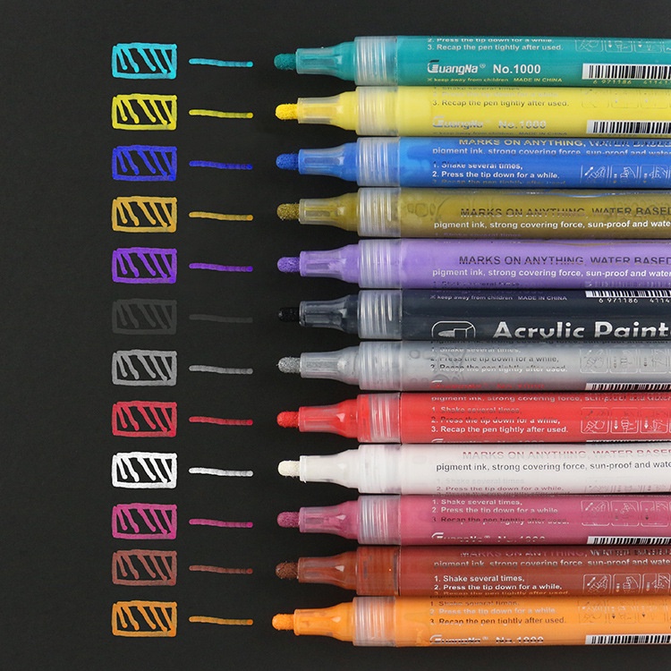 Bút Sơn Acrylic Painter  MO1000 Với 17 Màu.  Vẽ Trên Nhiều Chất Liệu : Giấy, Kính, Đá, Cao Su, Nhựa, Gỗ,...