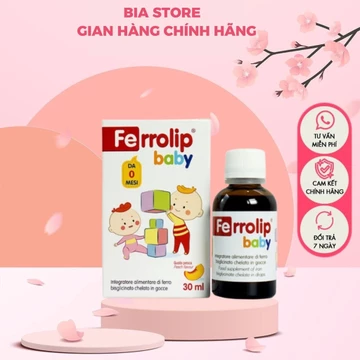Sắt cho bé FERROLIP BABY, sắt hữu cơ dạng siro nhỏ giọt vị đào, bổ sung sắt tối đa cho bé 30 ml