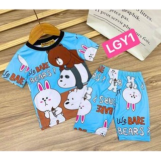[7-9kg] Sét lửng bé gái chất thun lạnh loại 1 mềm mịn mát in 3D size nhí