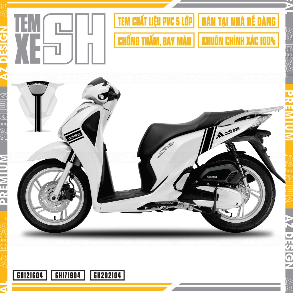 Tem Dán Xe Sh Adidas | Sh04 | Decal Rời Dán Sh Chất Liệu Decal Vinyl Cao  Cấp Chống Bay Màu, Dễ Dán Cho Sh 2012 - 2022 | Shopee Việt Nam