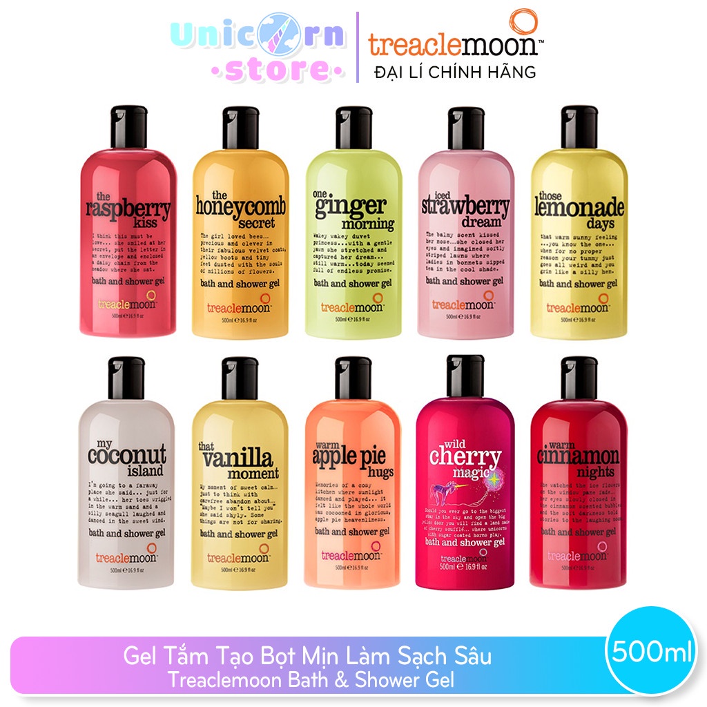 Gel Tắm Tạo Bọt Mịn Làm Sạch Sâu Treaclemoon Bath & Shower Gel 500ml