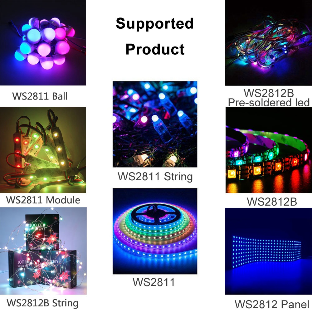 Bộ Điều Khiển Đèn Led Dây WS2812B WS2811 RGB MINI 17Keys RF Điều Khiển ...