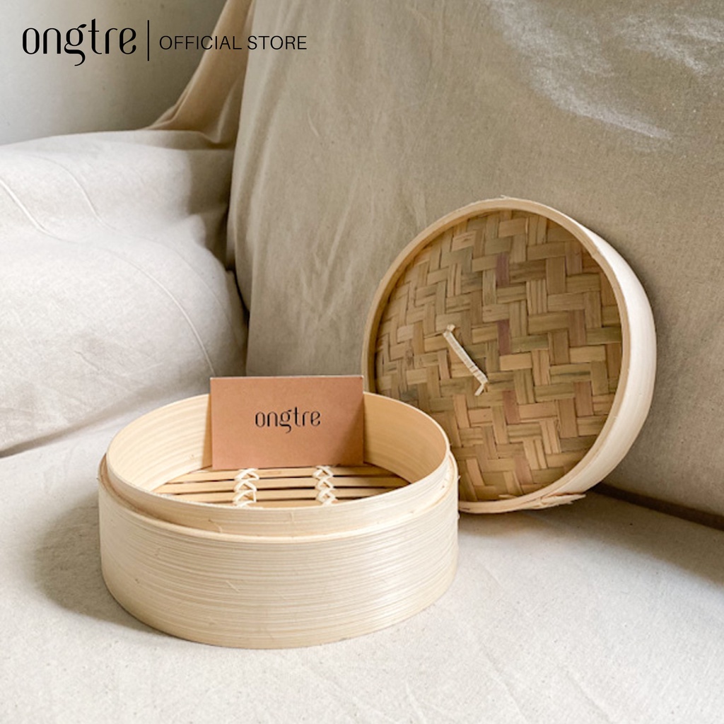 Ảnh Xửng hấp tre bao gồm thân và nắp chính hãng ONGTRE dùng cho bánh bao, há cảo, các món hấp (DIMSUM,TOPWARE) 3