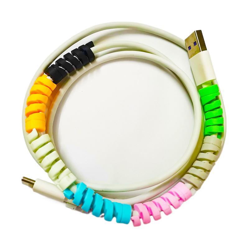 ST2 Đa Năng Dòng Dữ Liệu Silicon Bảo Vệ Tay Dây Màu Xoắn Ốc Chắc Chắn Bền Chống Vỡ