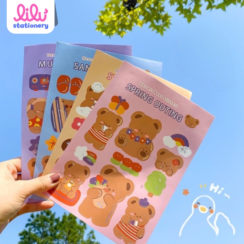 Sticker cute dán sổ dán mũ bảo hiểm điện thoại laptop thiết kế cá nhân tấm lớn K48.