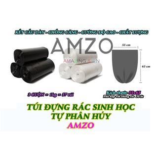 AMZO_COMBO 10 CUỘN TÚI ĐỰNG RÁC SINH HỌC TỰ PHÂN HỦY THƯƠNG HIỂU AMZO (55x65CM)