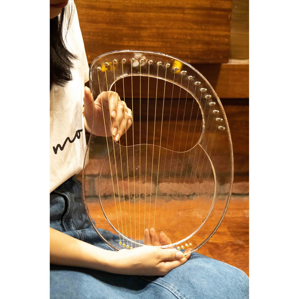 Đàn Lyre Trong Suốt 19 Dây - Tặng Hộp Chống Sốc - Full Phụ Kiện - Khăn Lau, Móng Gảy, Hướng Dẫn Tiếng Việt, Chỉnh Âm
