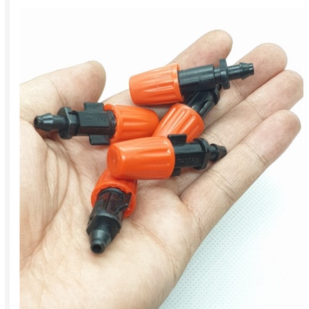 10 Đầu Béc phun sương 1 hướng màu cam gắn đuôi 6mm, phun sương mịn, Tưới lan, cây cảnh