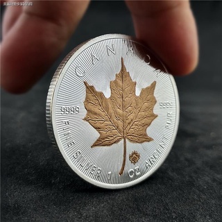 ●2021 Lá Phong Canada Kỷ Niệm Đồng Xu Nữ Hoàng Anh Vàng Bạc Hai Màu Đồng Xu Lá Phong Kỷ Niệm Đồng Xu Mạ Bạc