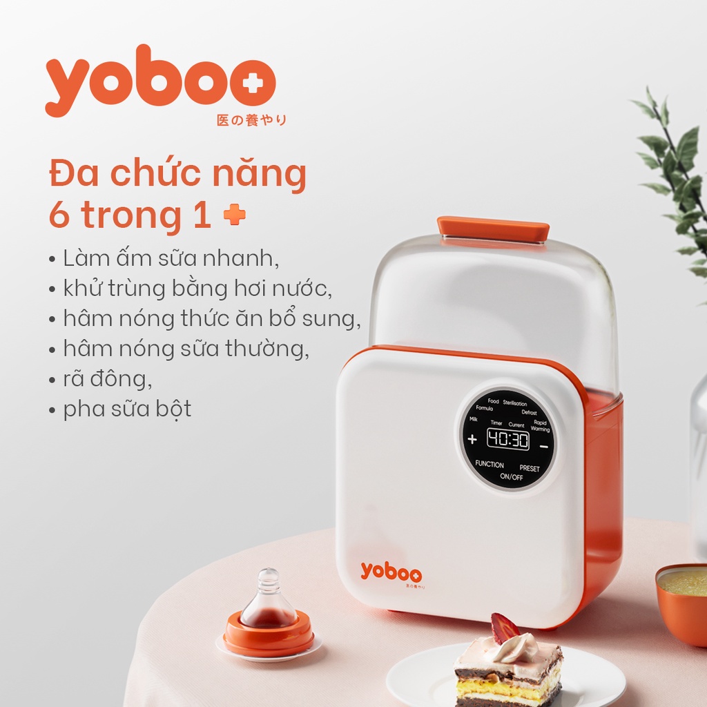 Ảnh Máy hâm nóng sữa đôi điện tử Yoboo YB-0042 có 6 chức năng, điều khiển cảm ứng, hẹn giờ trước - Hàng chính hãng 1
