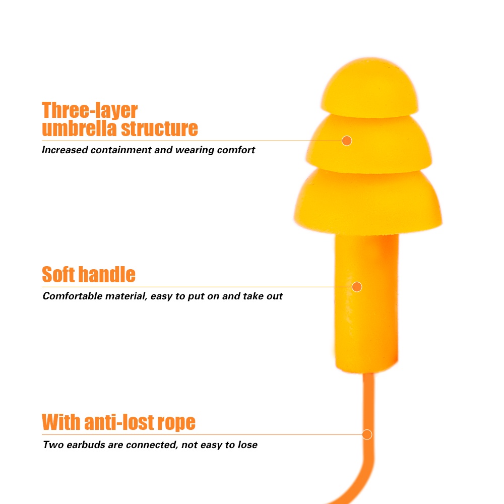 1 Cặp Nút Bịt Tai Bằng Silicone Chống Ồn Chống Thấm Nước Có Dây Và Nút Bịt Tai Có Thể Tái Sử Dụng Khi Đi Bơi