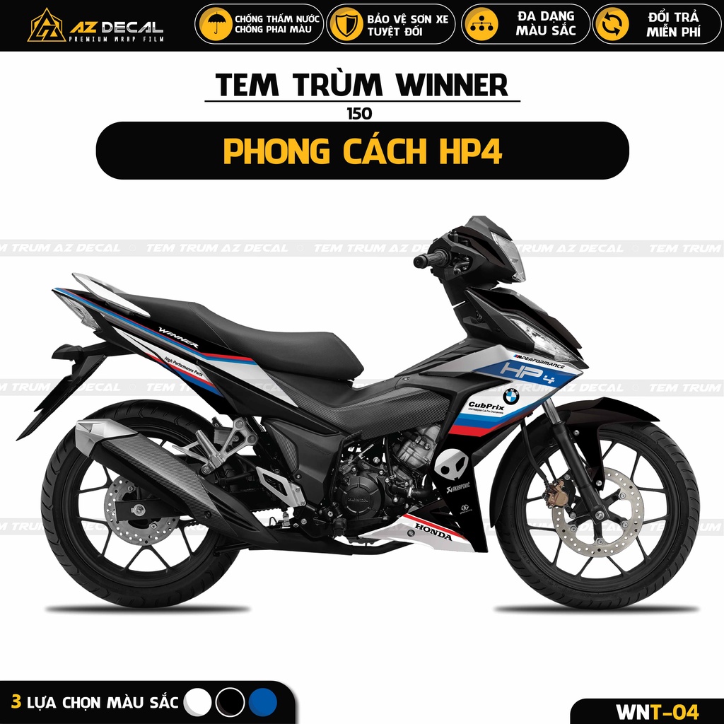 Tem Xe Winner V1 / 150 Mẫu HP4 WNT04 Decal Dán Trùm Xe Máy Cao Cấp