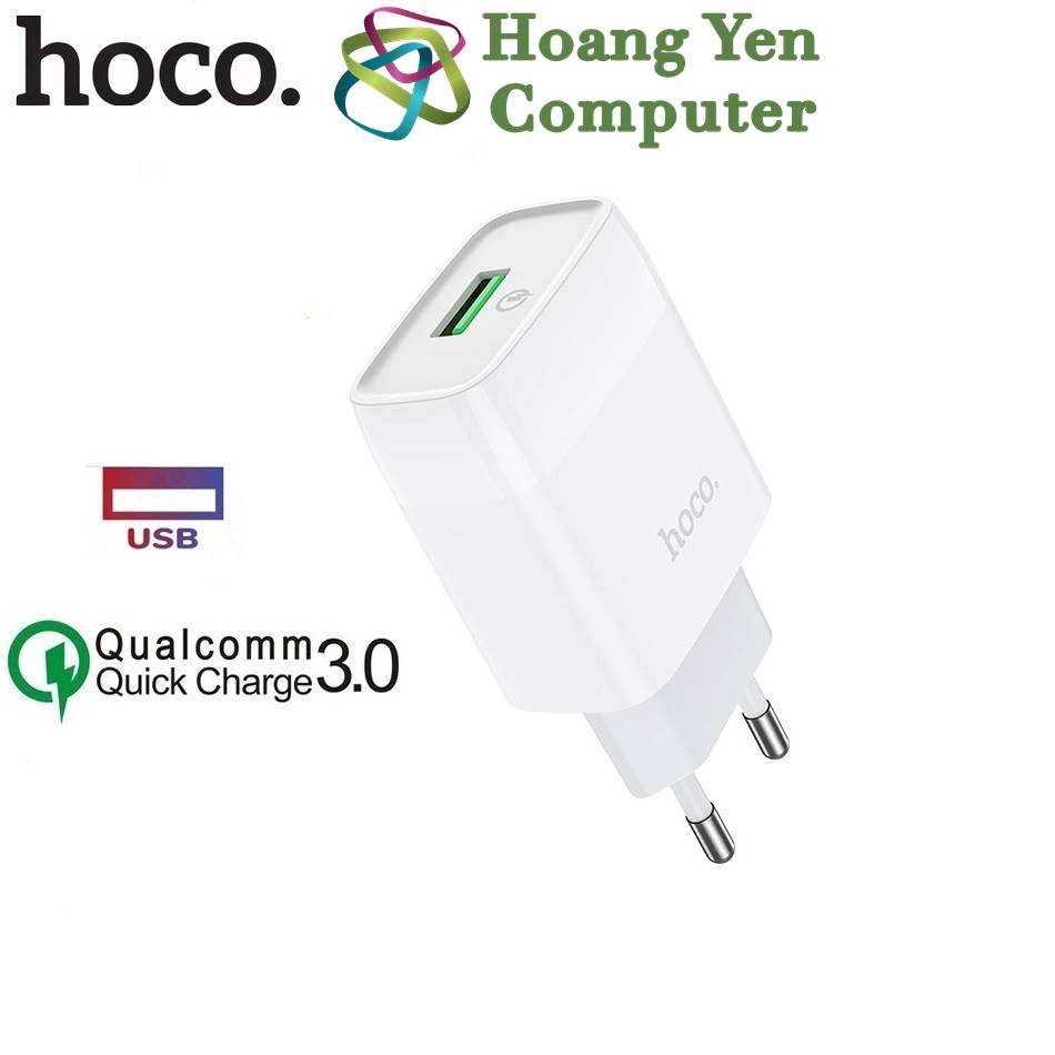 Cốc Sạc Nhanh Quick Charge 3.0 Hoco C72Q (QC3.0 18W) - BH 6 Tháng | Cốc Sạc 18W - Hoàng Yến Computer