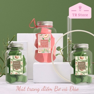 [1 cái] Mút trang điểm Bơ Đào góc cạnh trang điểm tách lẻ 1 cái