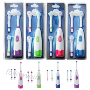 Waterproof Rotating Electric Toothbrush With 3 Brush for Head
