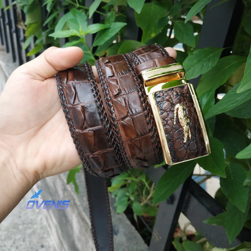Thắt Lưng Cá Sấu Đan Viền Thủ Công