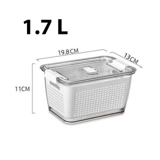 Hộp bảo quản thực phẩm tủ lạnh 2 lớp cỡ lớn có khóa thoát khí tiện dụng