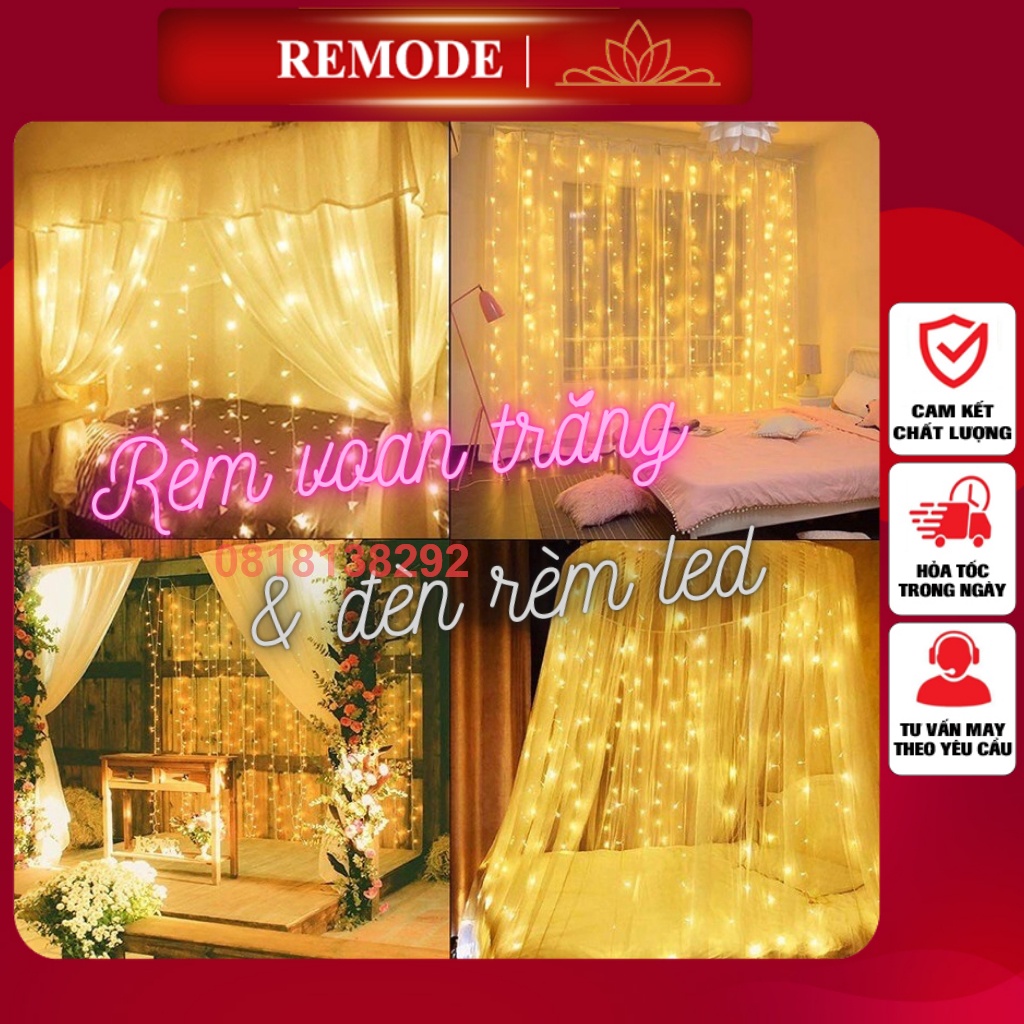 [XẢ KHO ĐÈN VÀ VOAN TRẮNG] Đèn rèm, đèn rèm led, đèn rèm trang trí ...