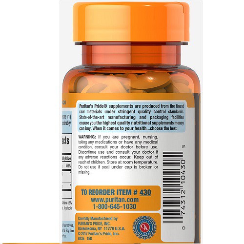 Ảnh Viên uống bổ sung vitamin C của Puritan's Pride - Vitamin C 500mg 100 viên 3