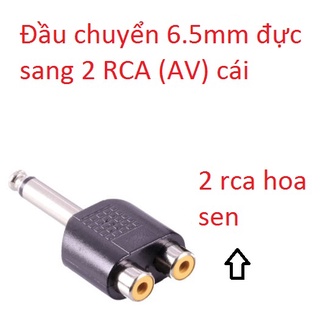 Đầu Chuyển Đổi 6.5mm - 6 ly sang 2 Cổng Rca / Hoa sen / AV bông sen