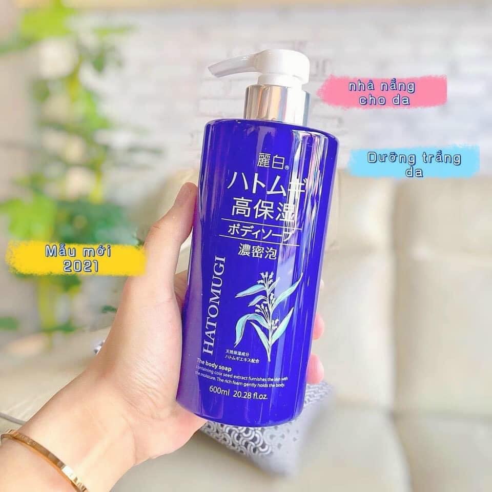 Ảnh Sữa Tắm Trắng Da ý Dĩ Reihaku Hatomugi Nhật Bản 600ml 3