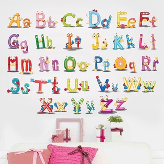 Decal dán tường, tranh dán tường hình bảng chữ cái in và chữ thường cho bé XH6220