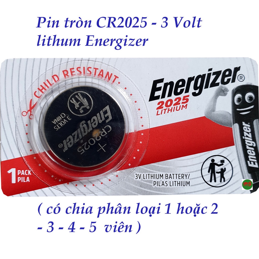 Pin tròn Energizer CR2025 và CR2016 - 3 volt ( 1 -2-3-4-5 viên ...