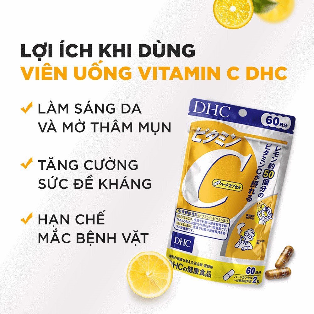 Ảnh Combo Viên uống DHC Ngừa mụn Mờ thâm 30 Ngày (Kẽm 30 Viên/gói & Vitamin C 60 Viên/gói) 2