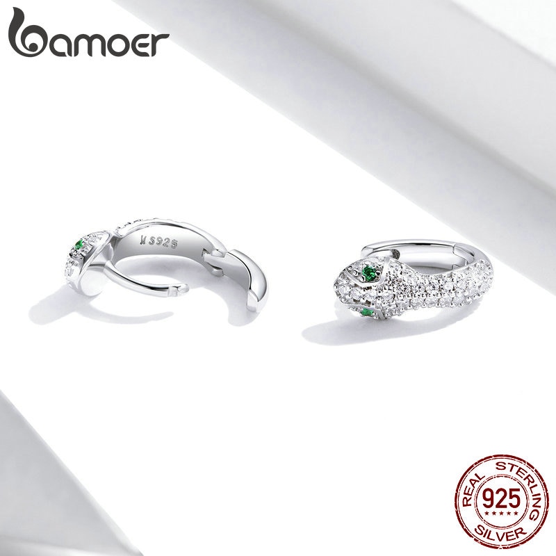 Bamoer Bông Tai bạc 925 Hình Rắn Sang Trọng sce922